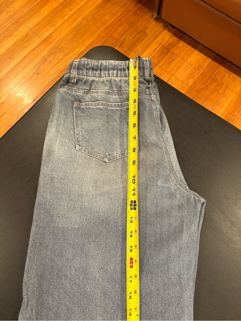 HALARA mid-rise denim print French Terry casual sweatpants Jean size Medium - Picture 5 of 10